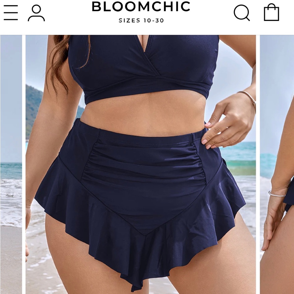 Firm! BNWT bloom chic indigo swim bottoms US 14-16